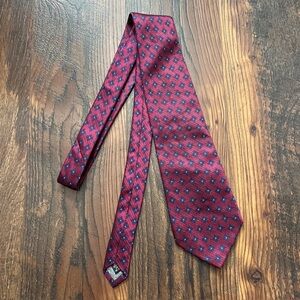 Joseph & Feiss Men's Burgundy Blue Men's Necktie 100% Silk L 60" W 4"
